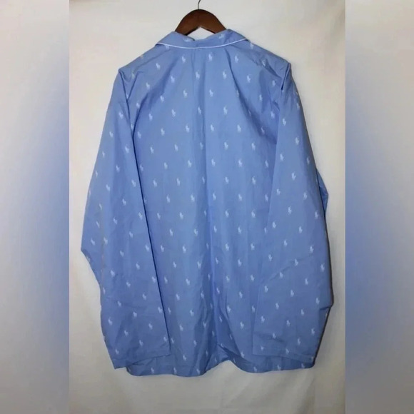 NWT Men’s Polo Ralph Lauren Woven Long Sleeve Pajama Top All Over Graphic 1XT - Picture 7 of 11